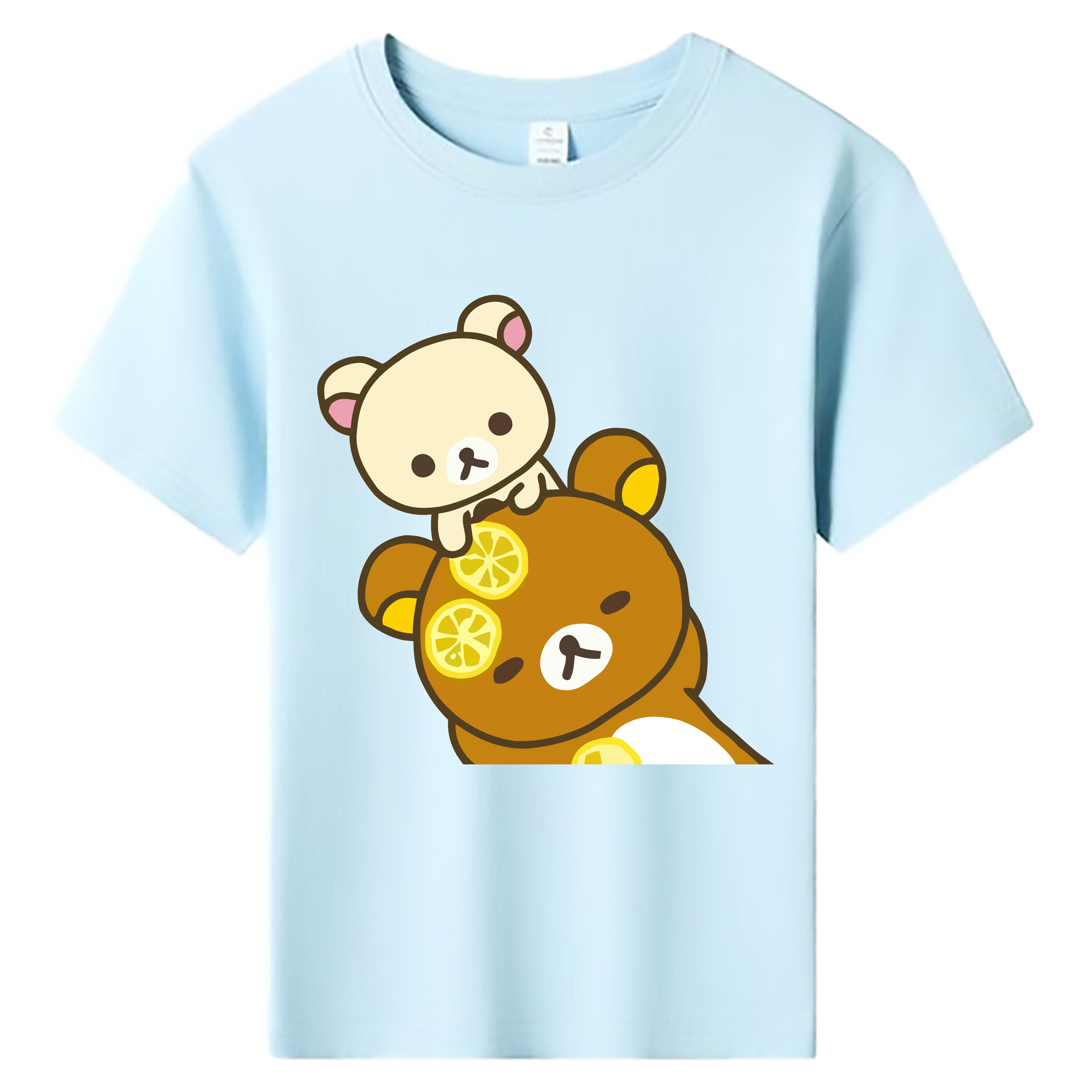 （画像用） リラックマ リラックマ キイロイトリ Rilakkuma Korilakkuma Kiiroitori 綿100％キッズTシャツ（フロントプリント）